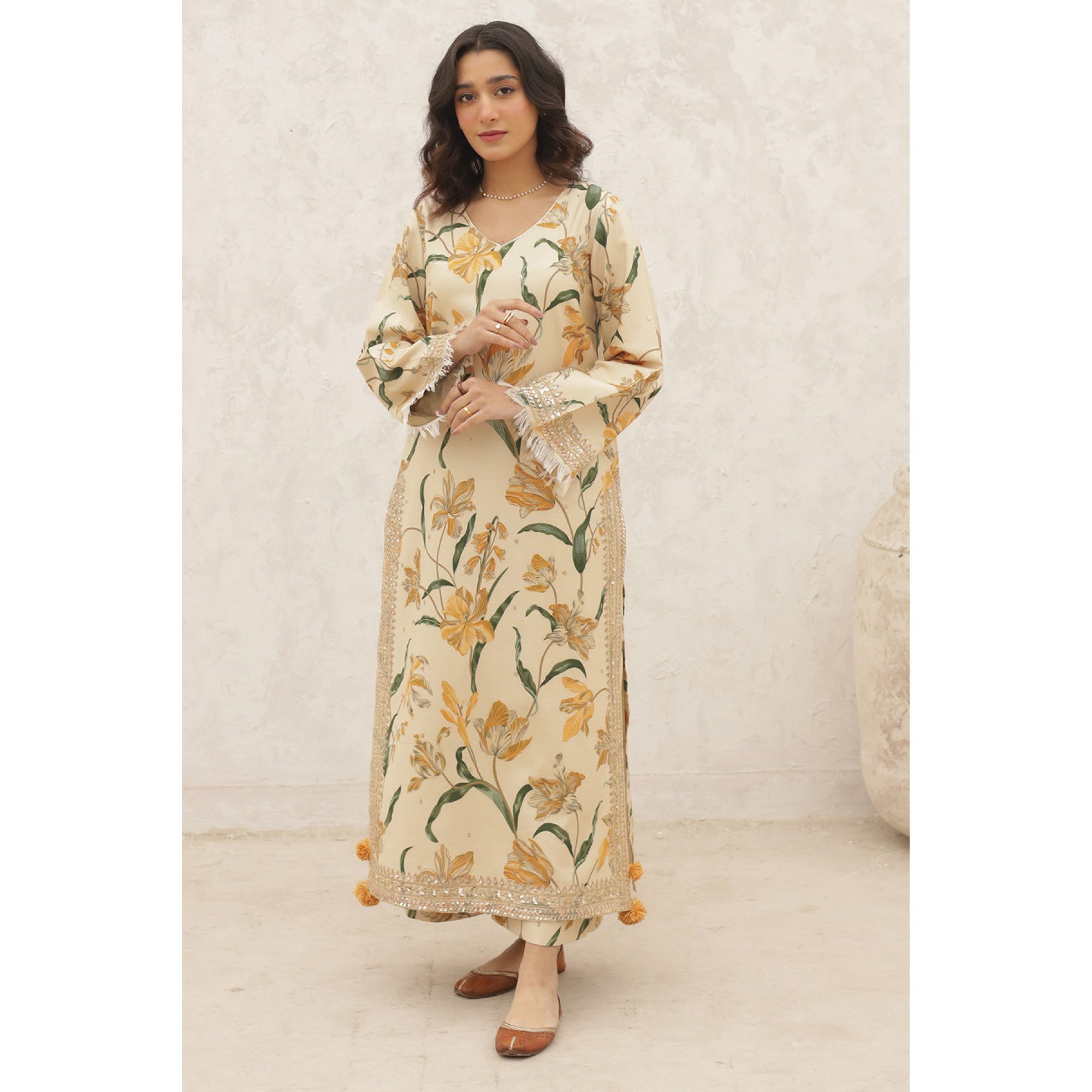 Ivory Flora | 2-Piece Stitched Suit