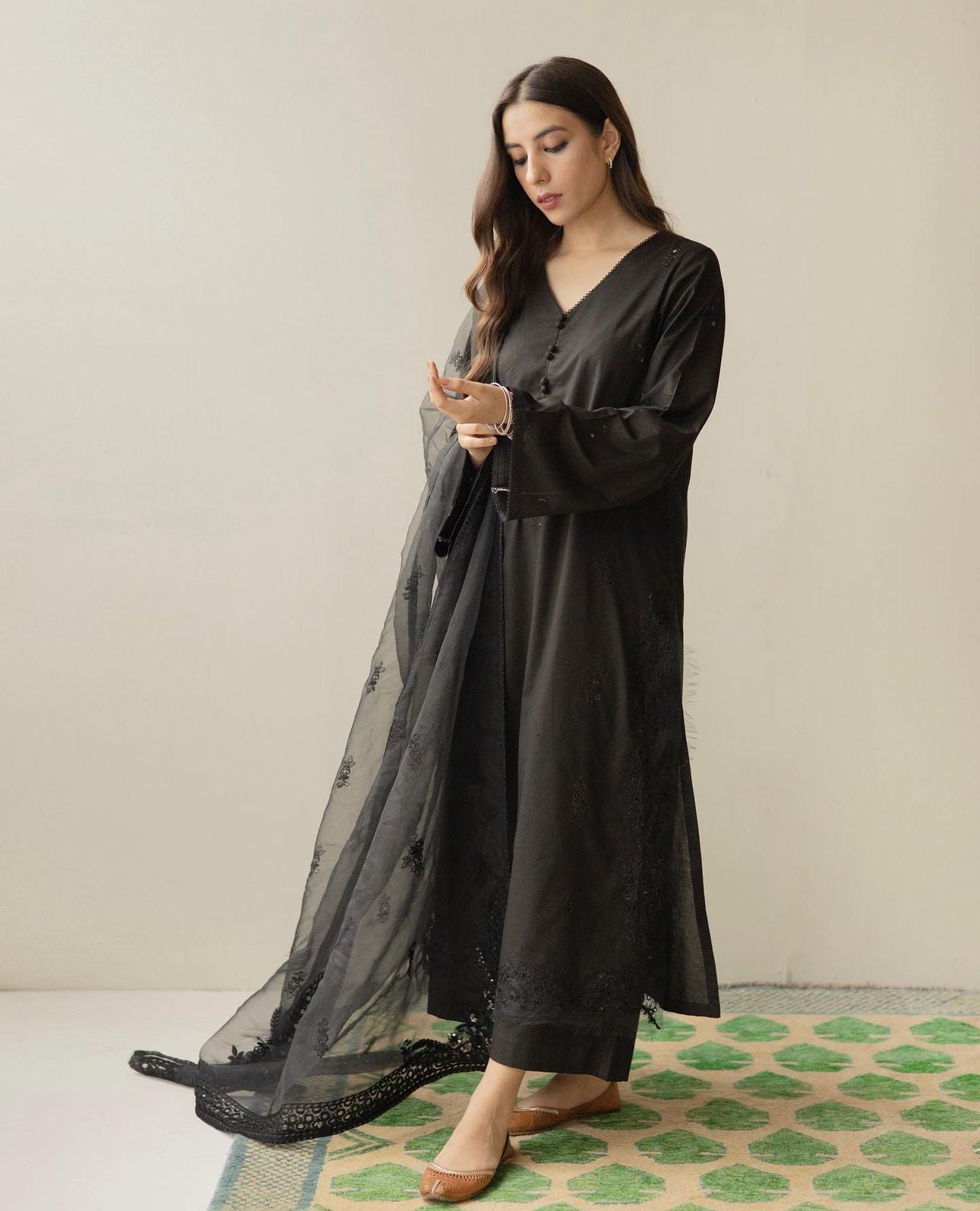 Shab Zehra /  Jet Black | Stitched- 3 Piece