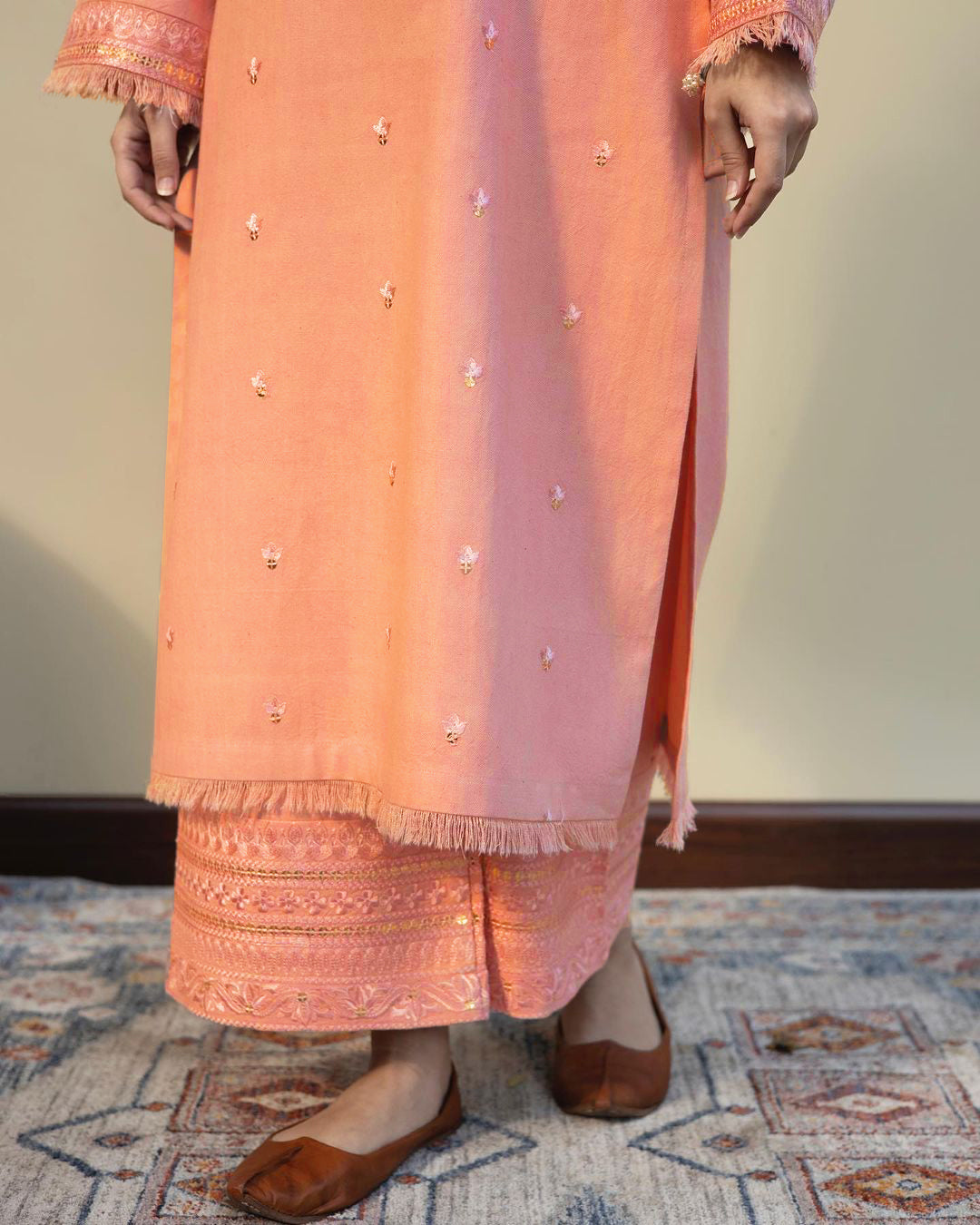 Peach Elegance  | 2-Piece Stitched Suit