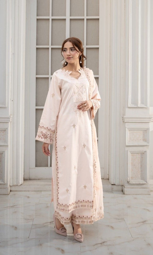 Pink Azure Petal  3 piece Embroidered Luxury Pret For Women