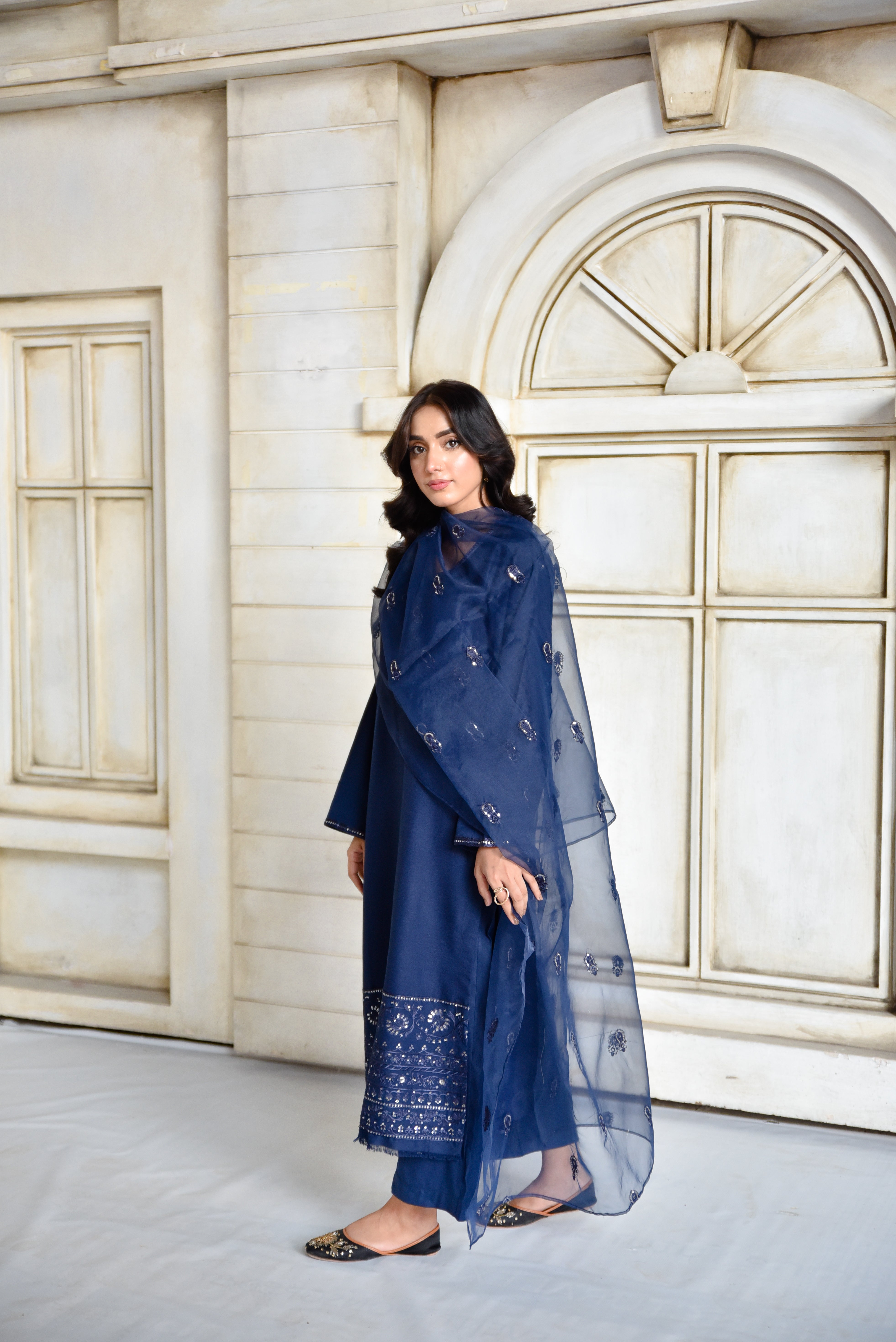 Azure Blue Full Sleeves | 3-Piece Stitched Suit