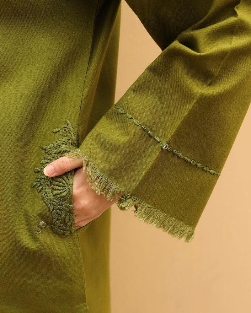 Green Elegance | 3-Piece Stitched Suit