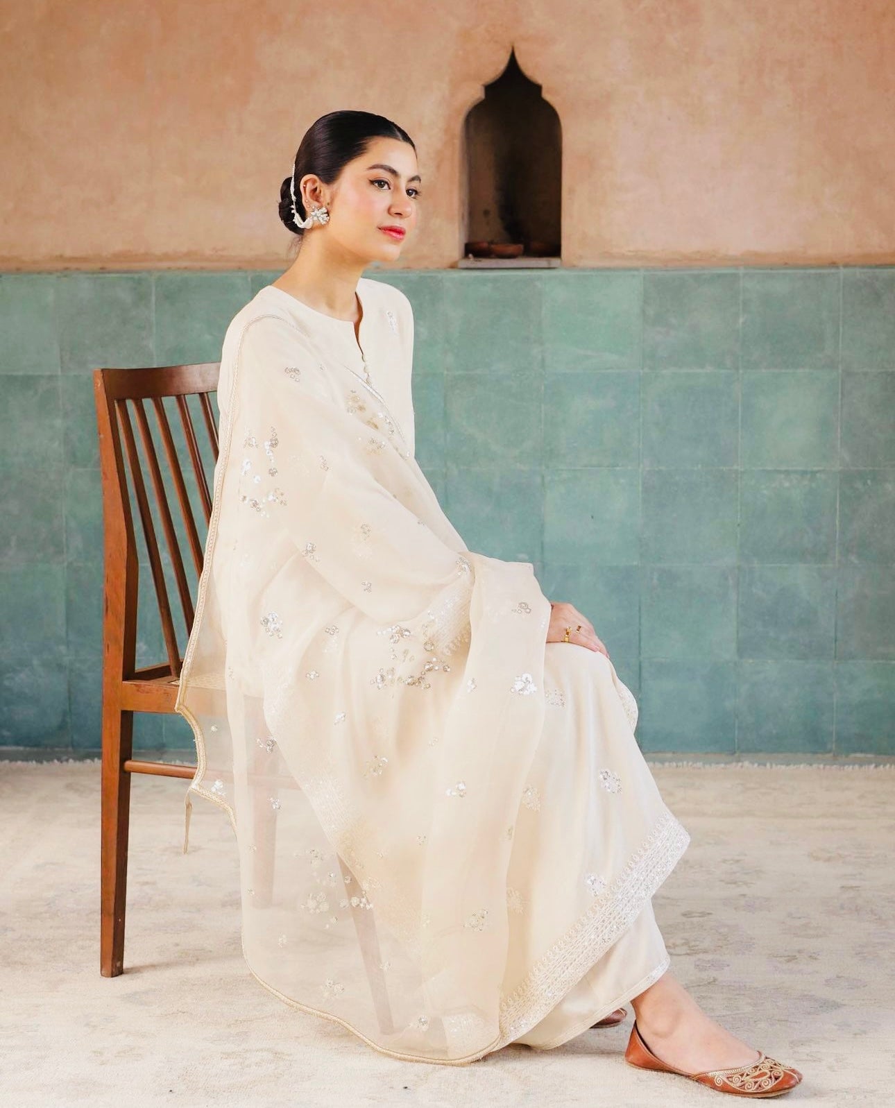 Noor-e-Eid  /  Ivory | Stitched- 3 Piece