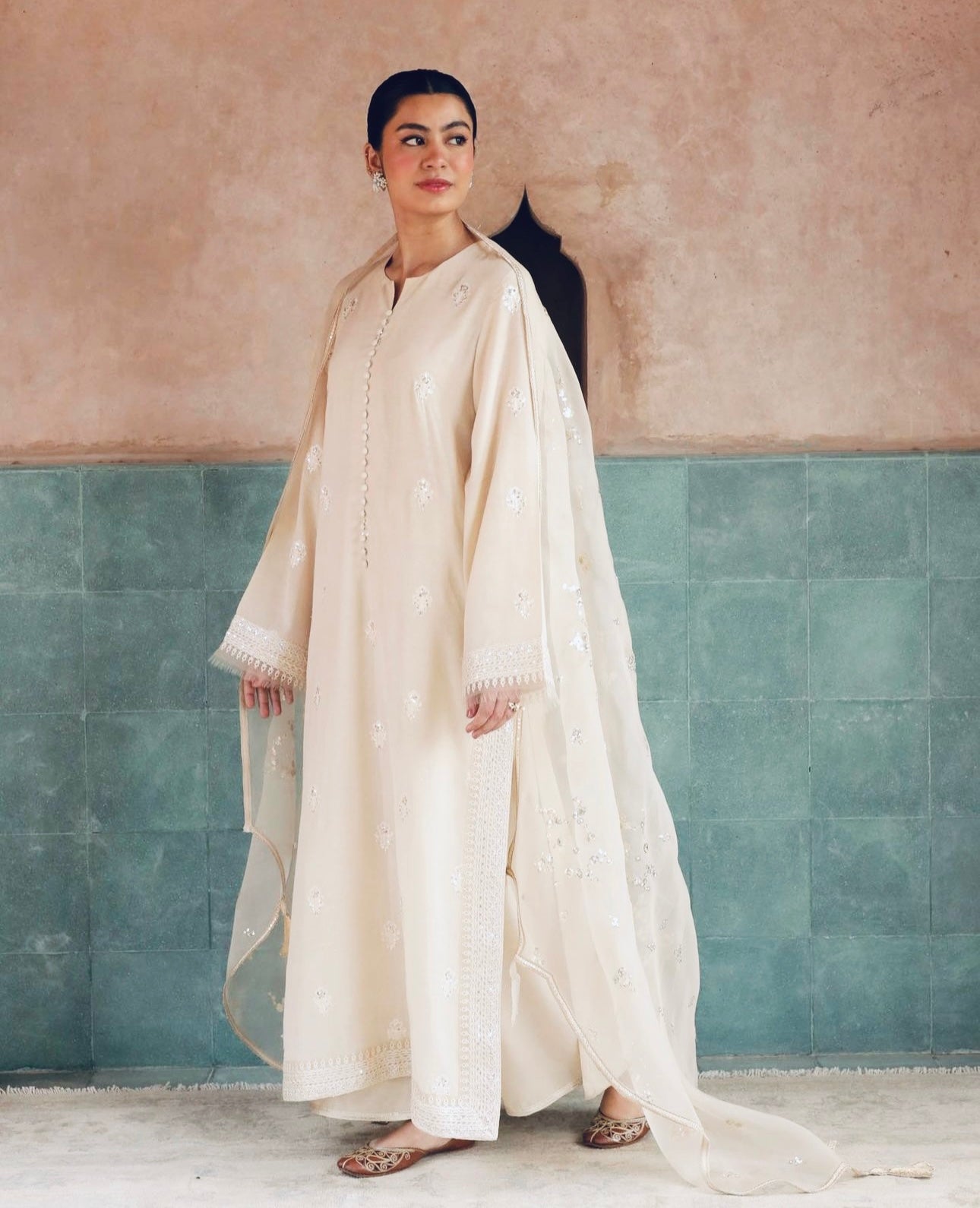 Noor-e-Eid  /  Ivory | Stitched- 3 Piece