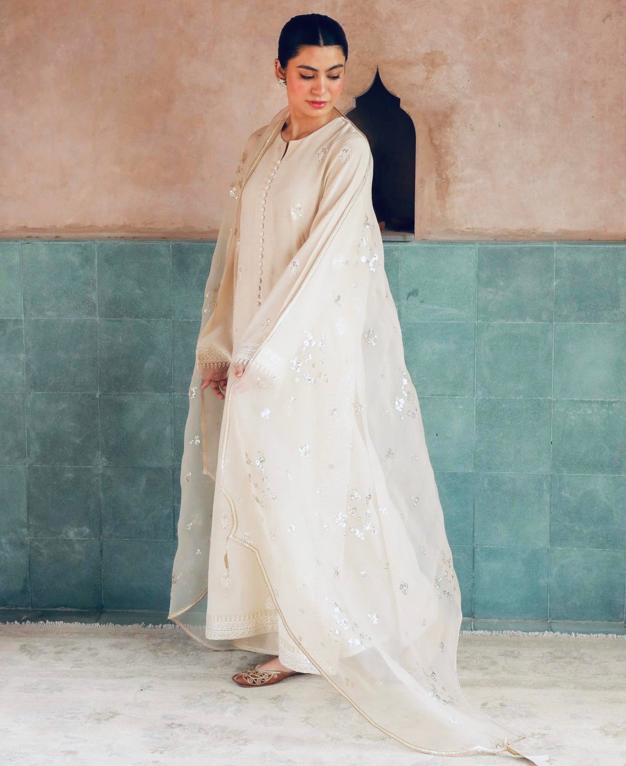 Noor-e-Eid  /  Ivory | Stitched- 3 Piece