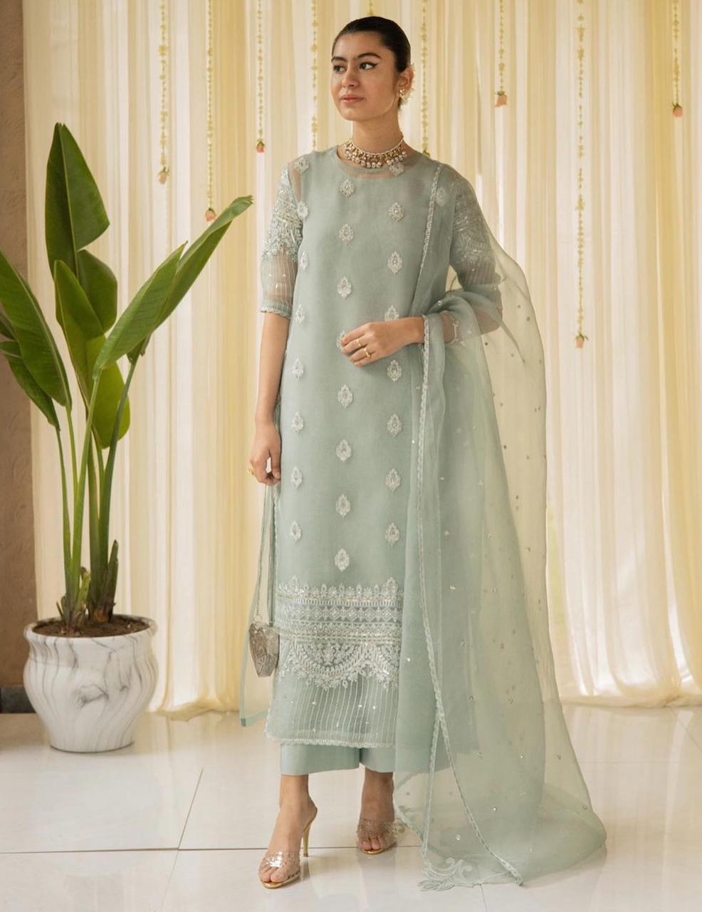 Mint Royale Elegance | 3-Piece Stitched Suit