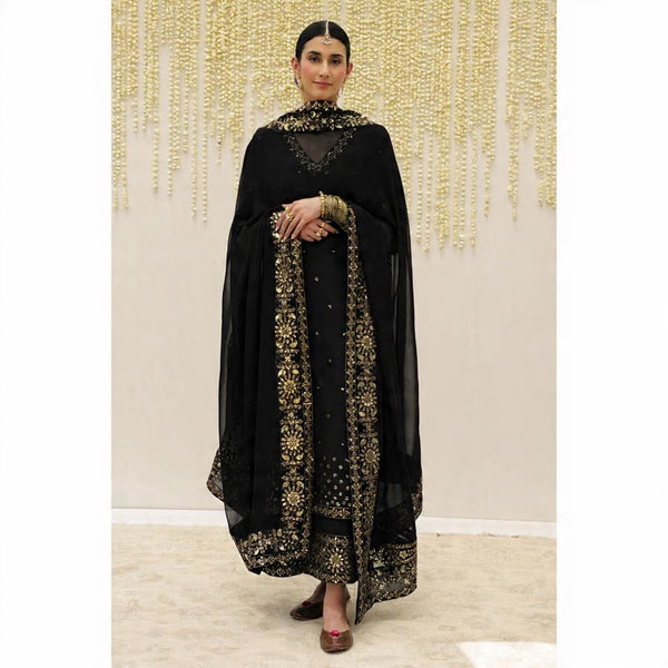 Black Grace 3 piece Embroidered Luxury Pret For Women