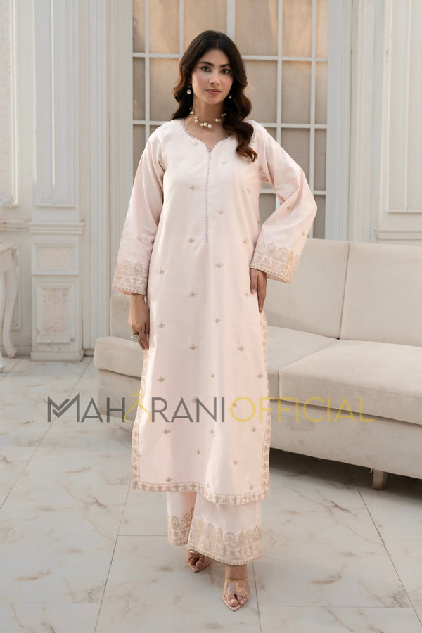 Pink Amber 2 piece Embroidered Stitched suit