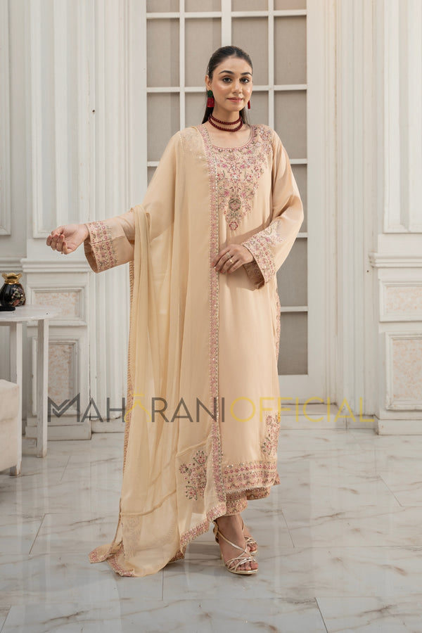Skin bloom 3 piece Embroidered Stitched suit