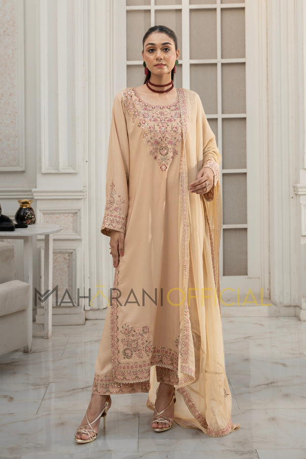 Skin bloom 3 piece Embroidered Stitched suit