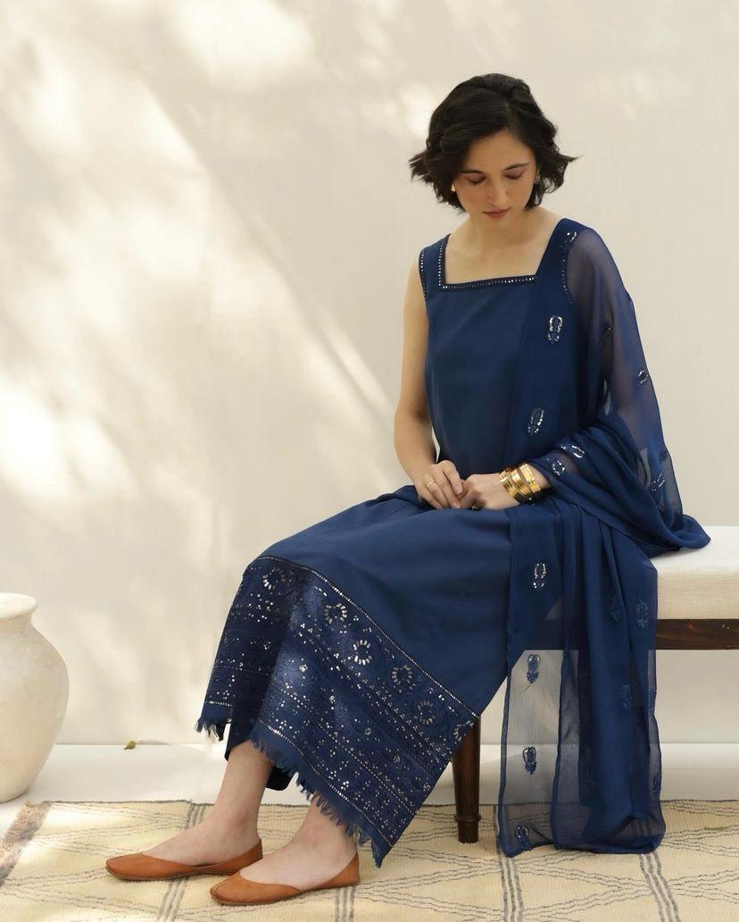 Blue | 3-Piece Stitched Suit - MAHARANI