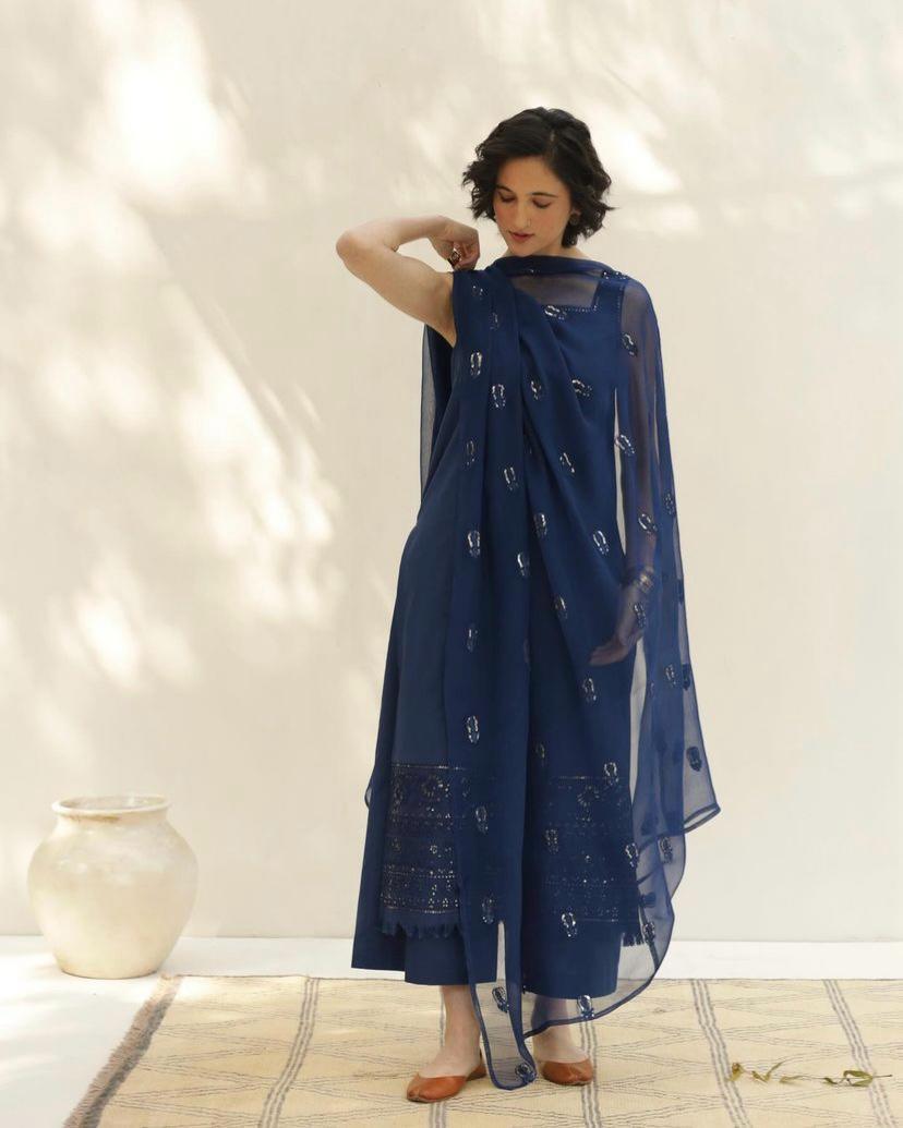 Blue | 3-Piece Stitched Suit - MAHARANI